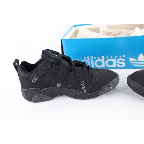 Deadstock Vtg 90s Adidas Mens 9.5 Spell Out Sup Trainer Lo Sneaker Shoes Black main image 5